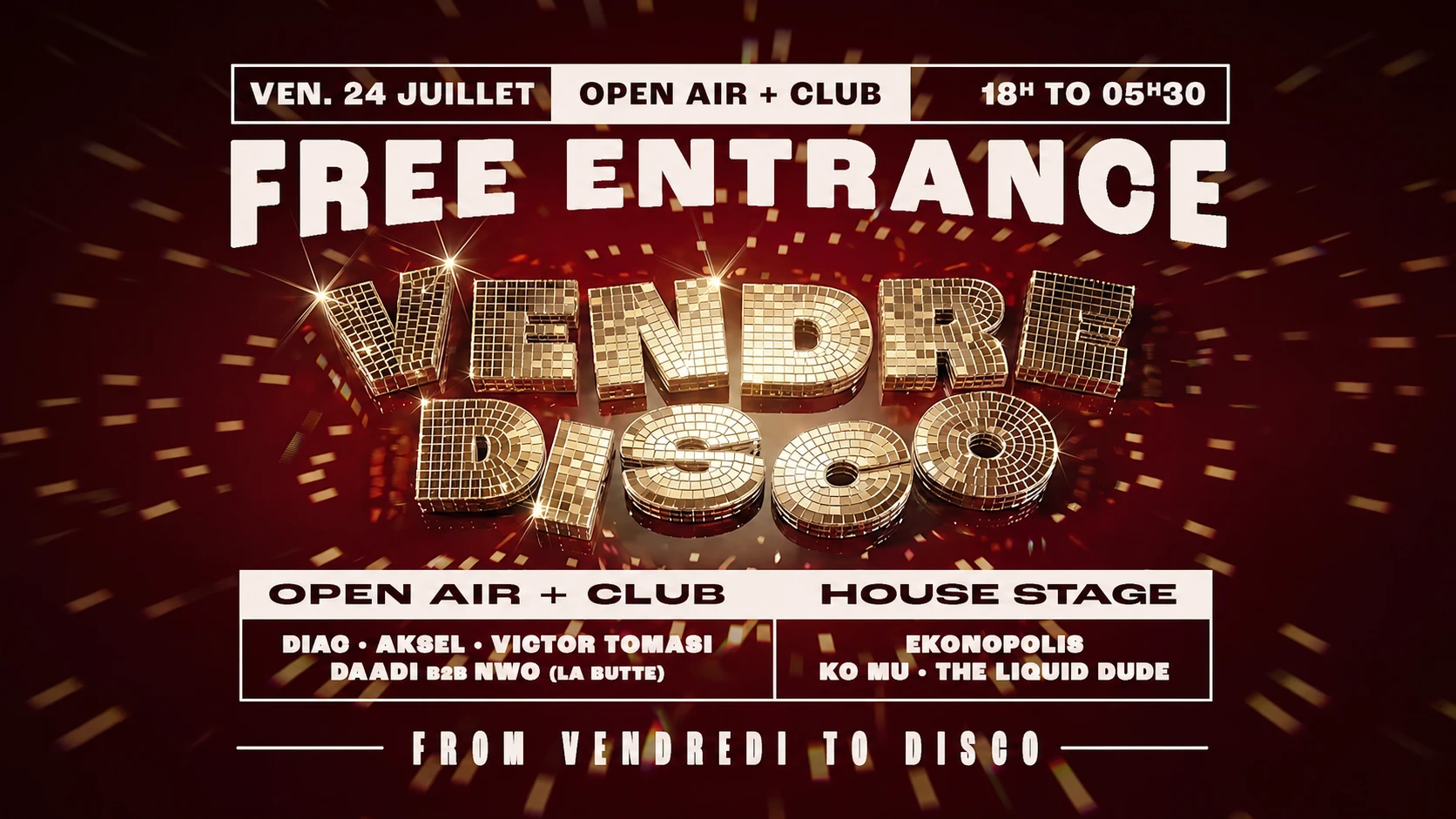 Vendredisco · Free Open Air & Night Cover