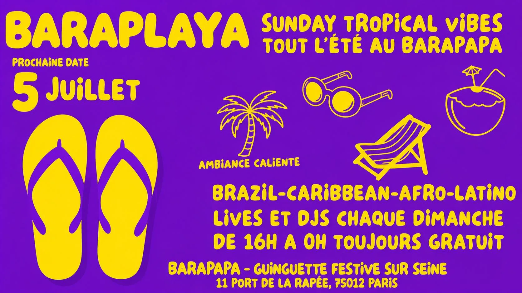 Baraplaya 5/7 - Sunday Tropical Vibes Au Barapapa ! Cover