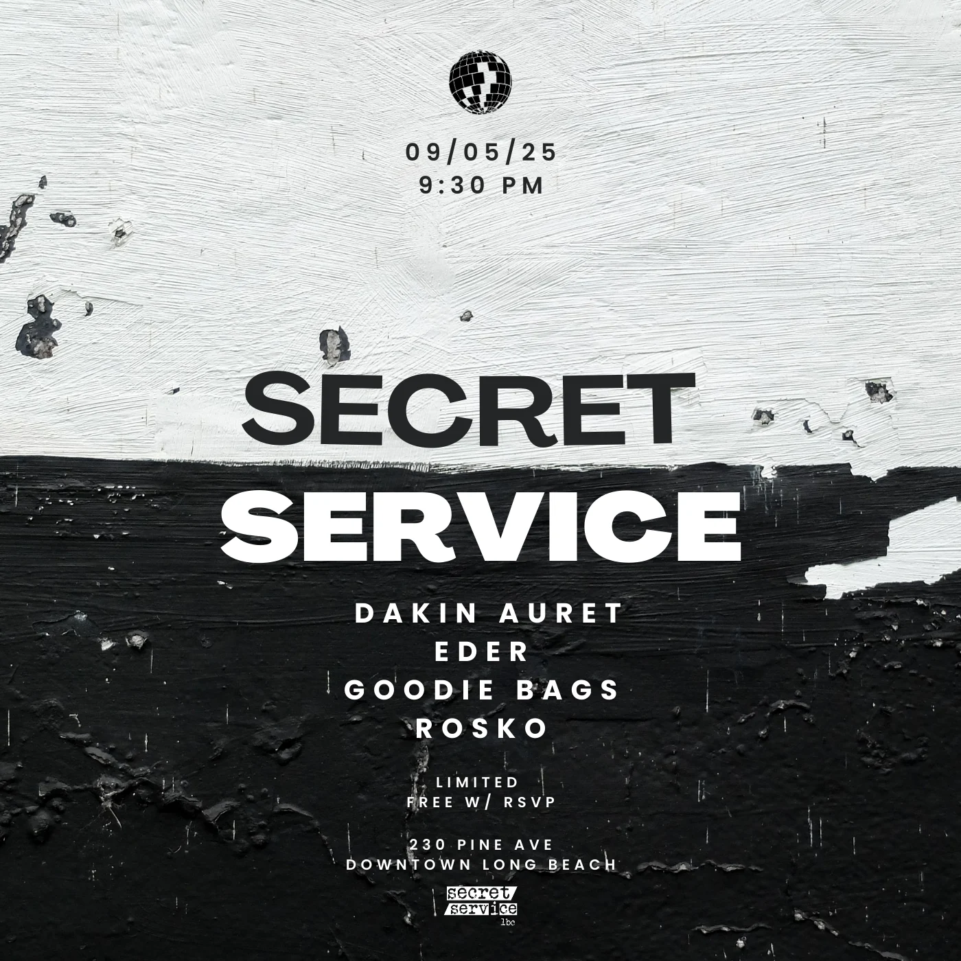 Secret Service 9/5-Free Event House Disco Tech Cover
