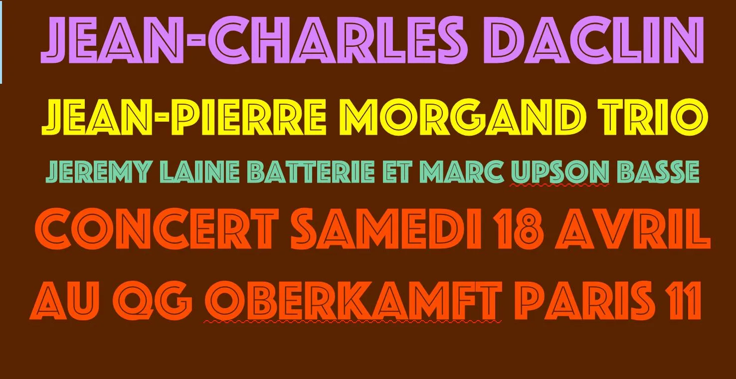 Jp Morgand Trio (Les Avions) + Jean Charles Daclin Cover