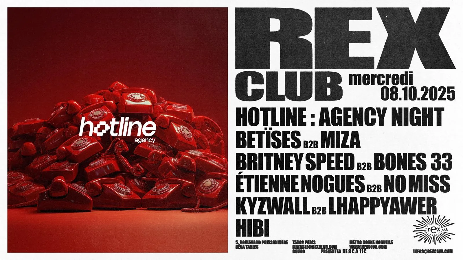 Hotline Agency Night - Rex Club 08 Oct 2025 Cover