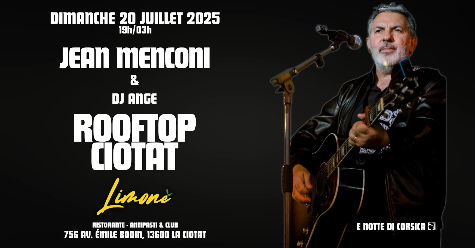 Jean Menconi - E Notte DI Corsica - Dimanche 20 Juillet 2025 Cover