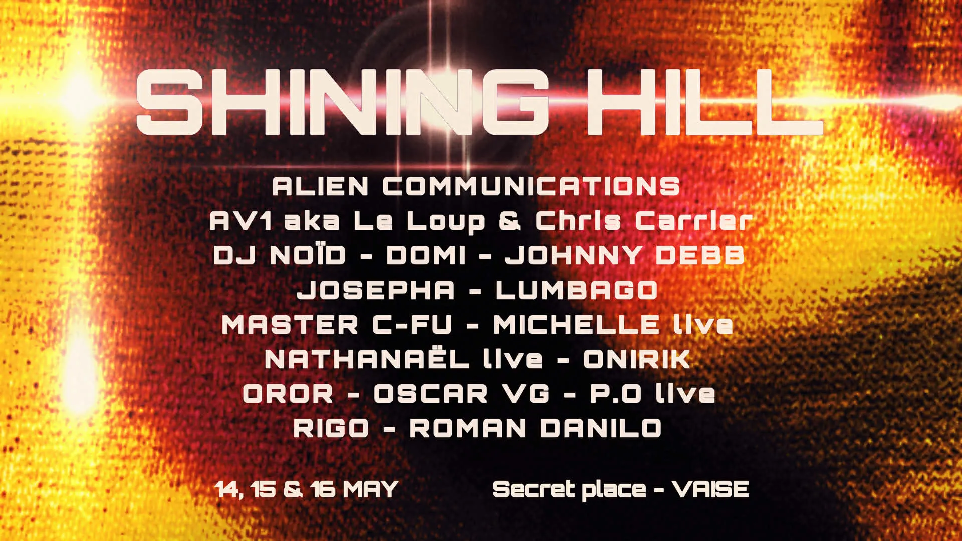 Shining Hill : Sunset Frequencies - 14-16 Mai Cover