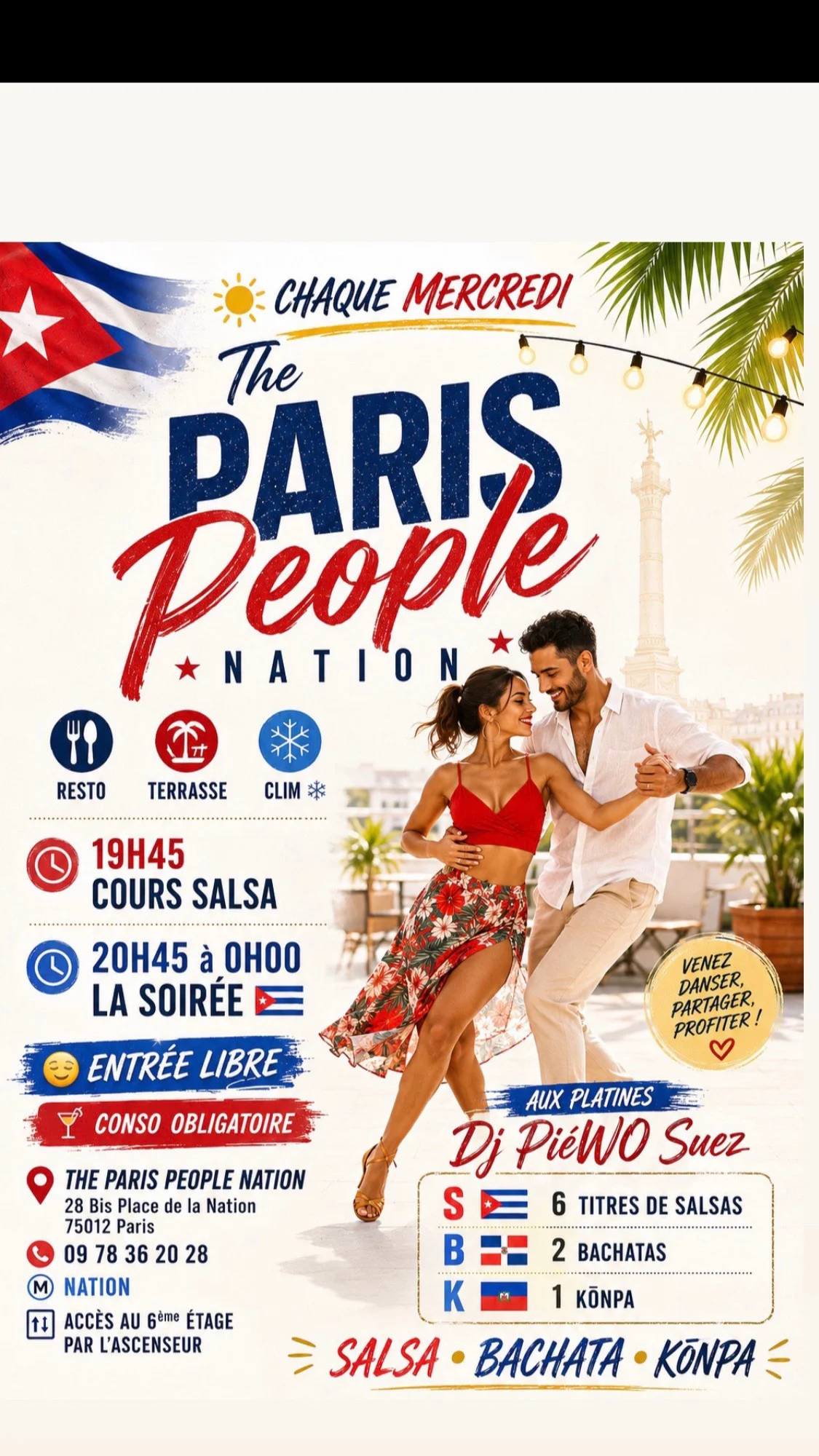 Mercredi / Cours & Soirée Salsa Party En Rooftop Cover