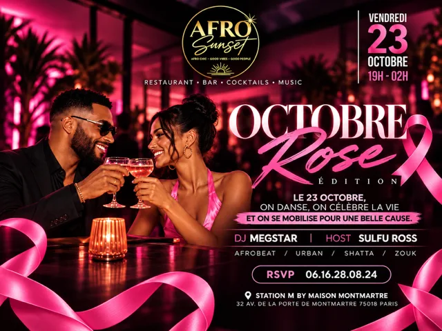 🎀✨ Afro Sunset — Octobre Rose Edition ✨🎀 Cover