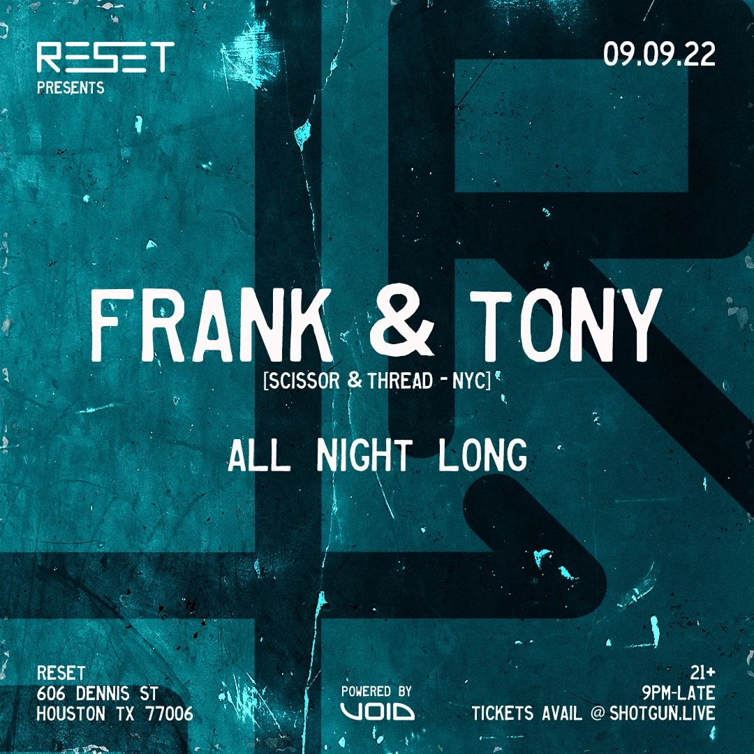 Reset Presents Frank & Tony Cover