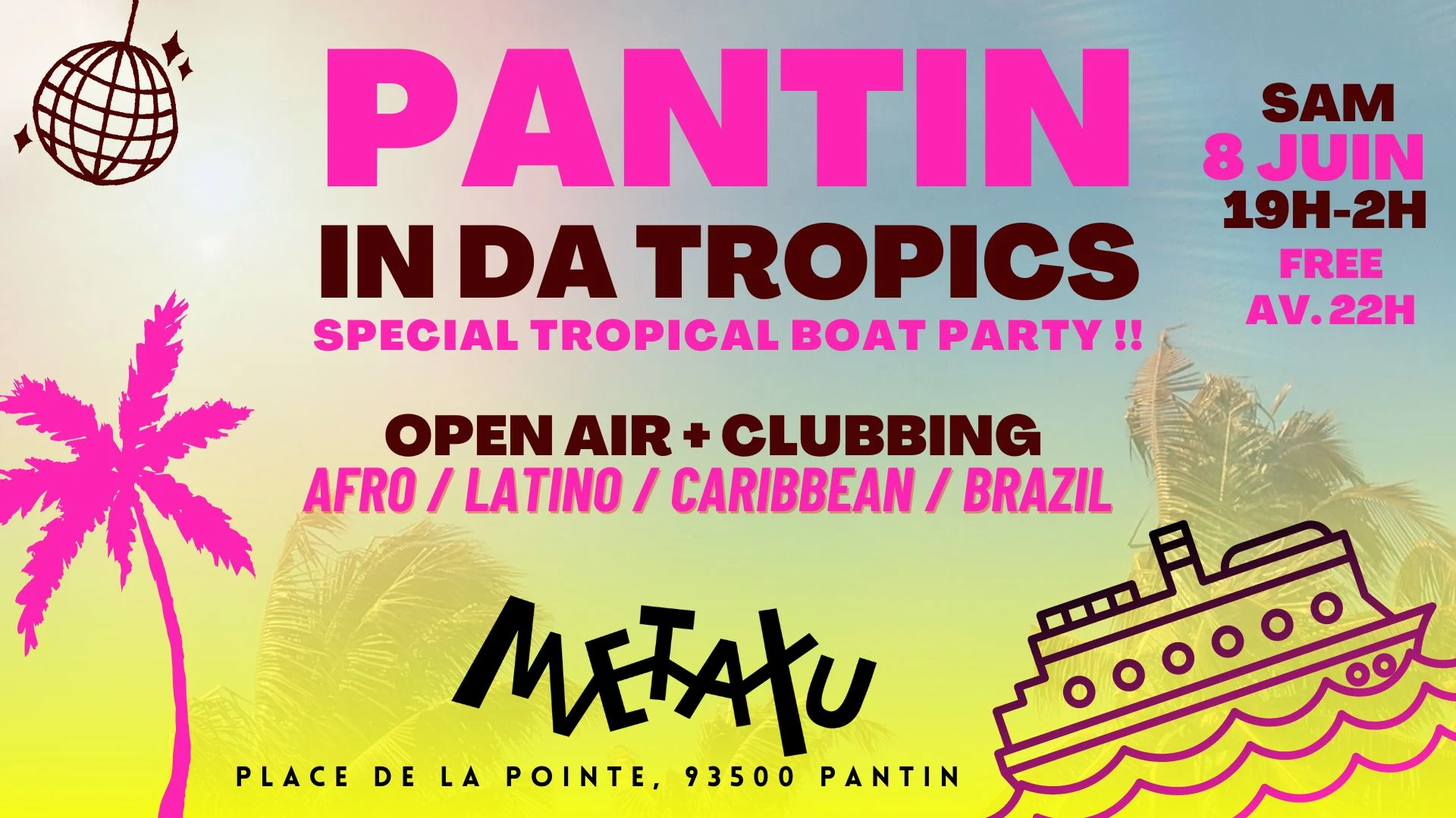 Pantin In Da Tropics Spécial Boat Party Au Metaxu !! Cover