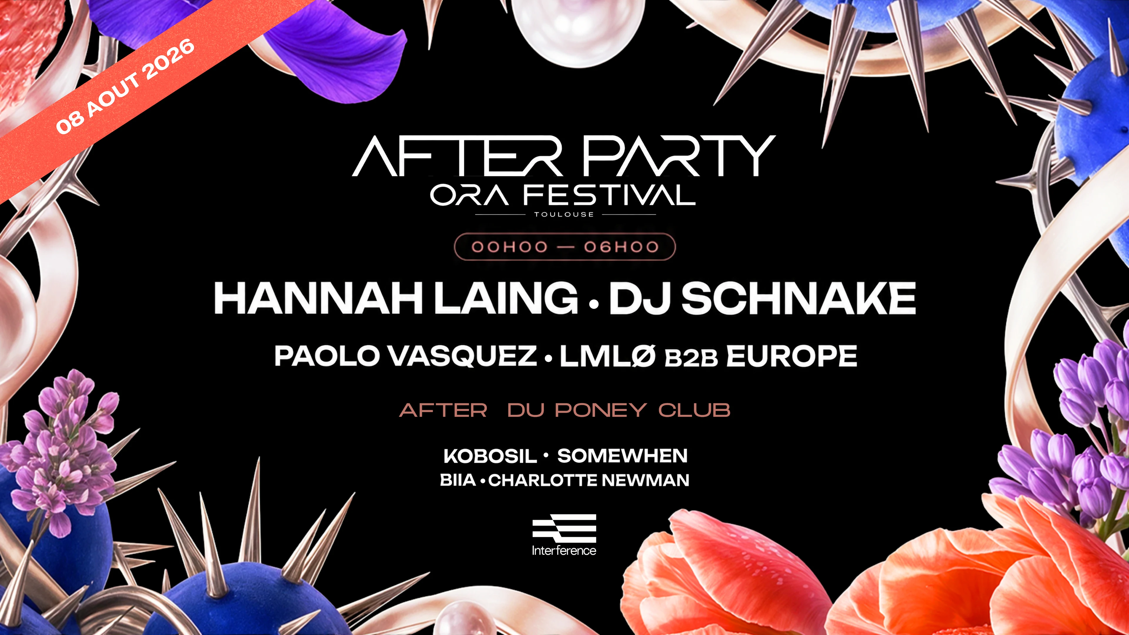After Party Ora Festival 08 Août : Hannah Laing - Dj Schnake Cover