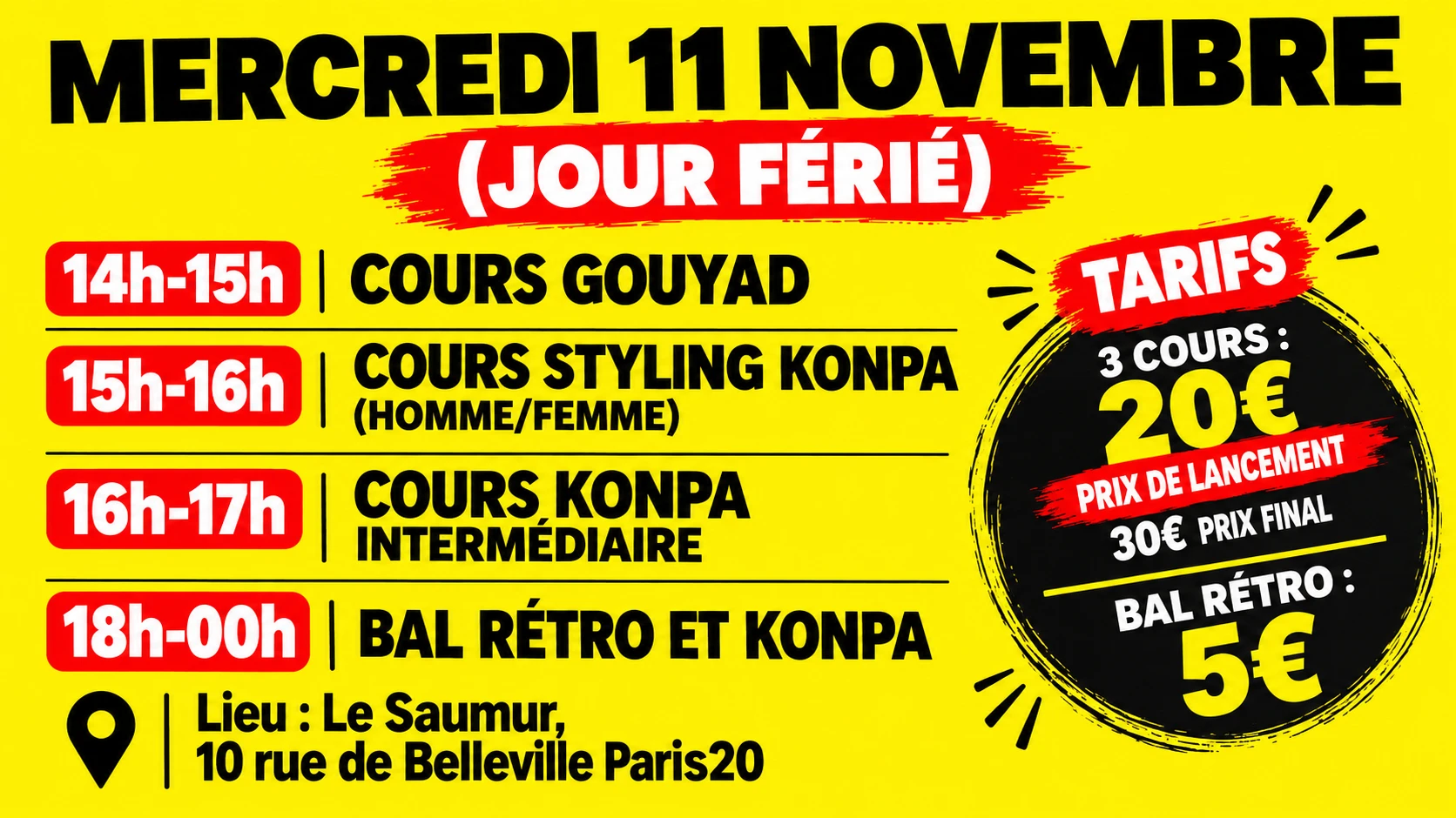 Bal Rétro Zouk Et Konpa Mercredi 11 Novembre Jour Férié Cover