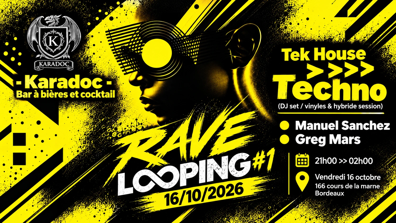 💛🖤 Rave Looping #1 — Tek House >>> Techno 🖤💛 Cover