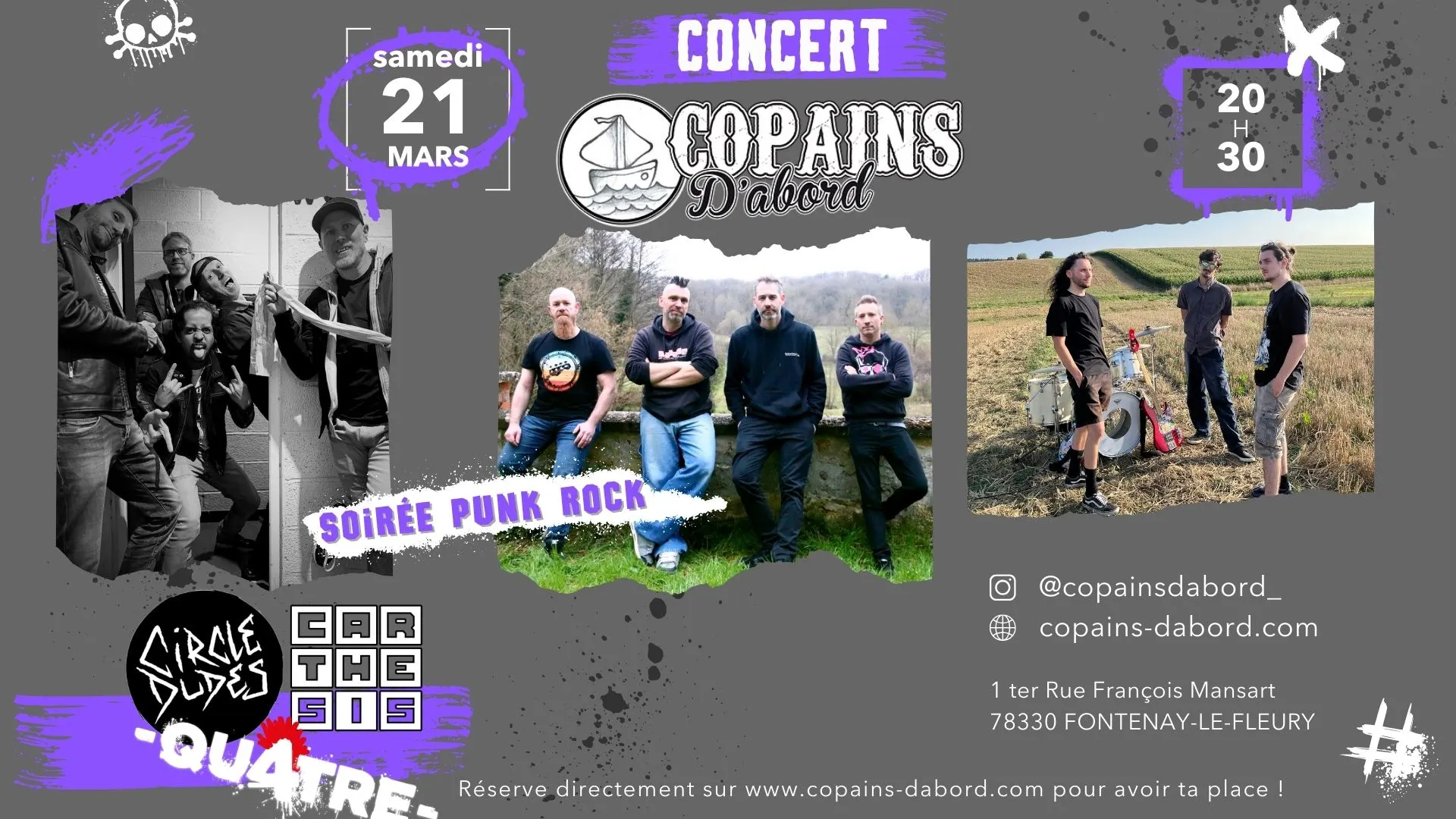 Concert Punck Rock Avec : Carthesis , Qu4tre , Circle Dudes Cover