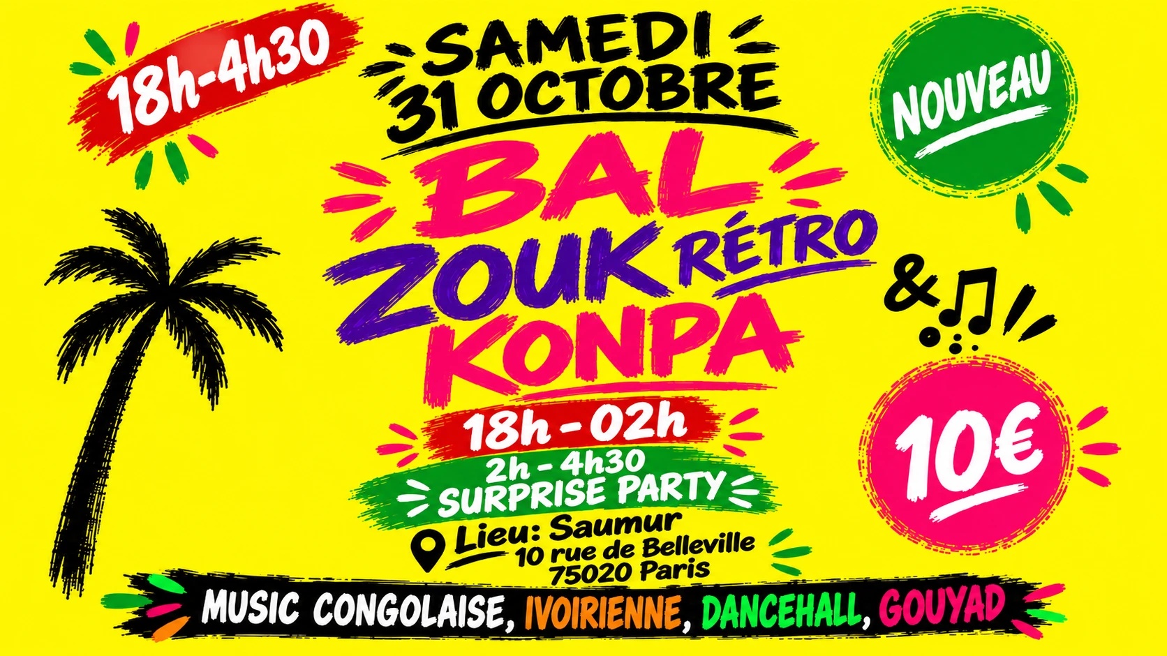 Bal Rétro Zouk Et Konpa + Surprise Party, Music Congolaise Cover