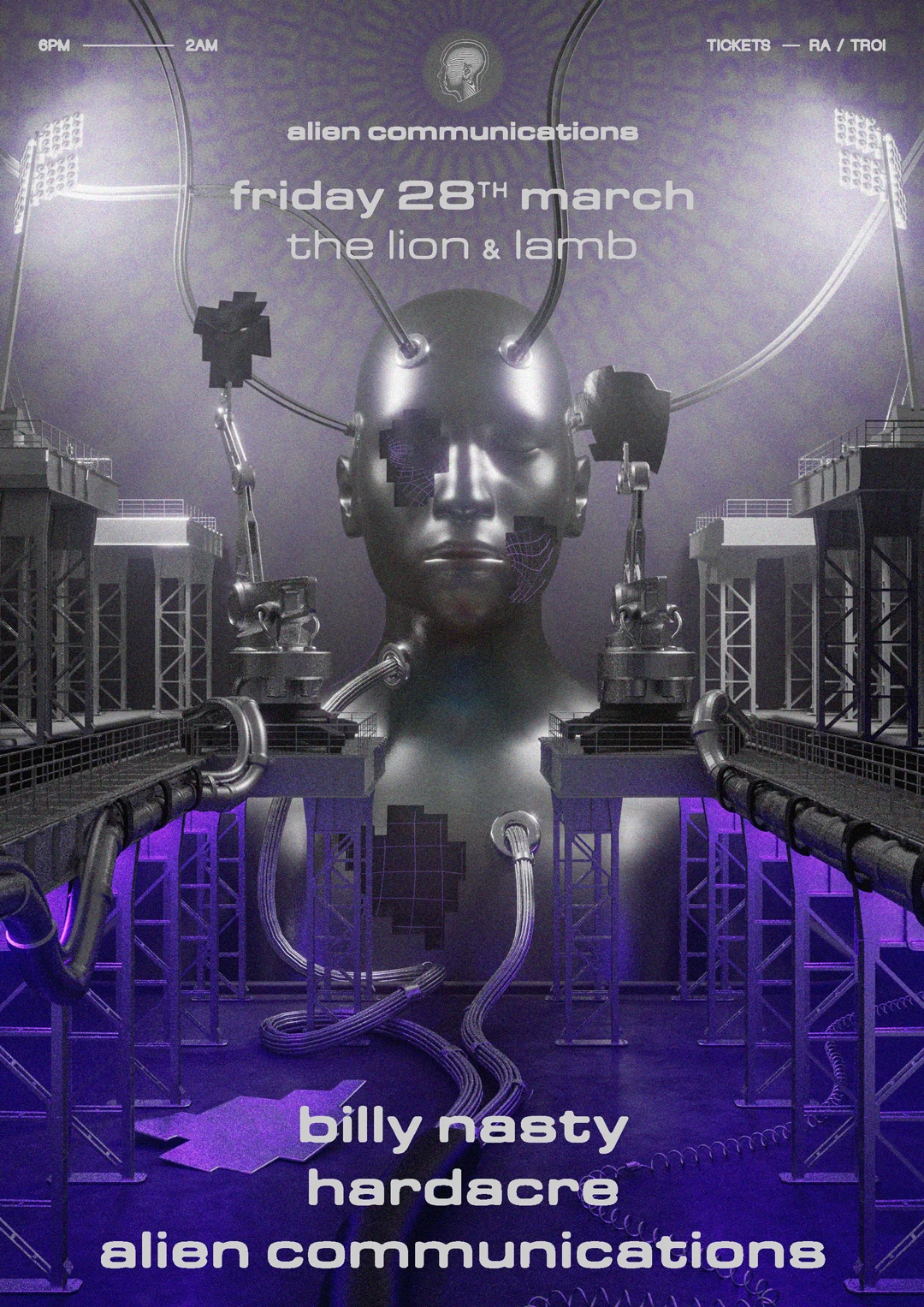 Alien Communications Invites: Billy Nasty & Hardacre Cover