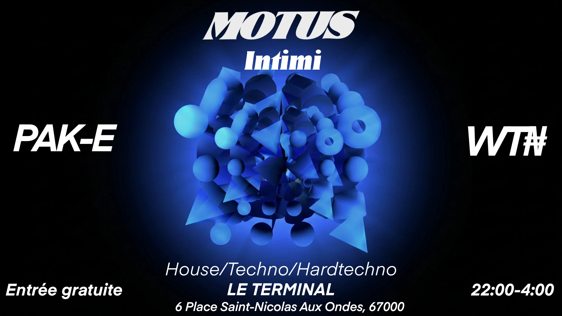 [Entrée Gratuite] Motus Intimi - House, Techno, Hardtechno Cover