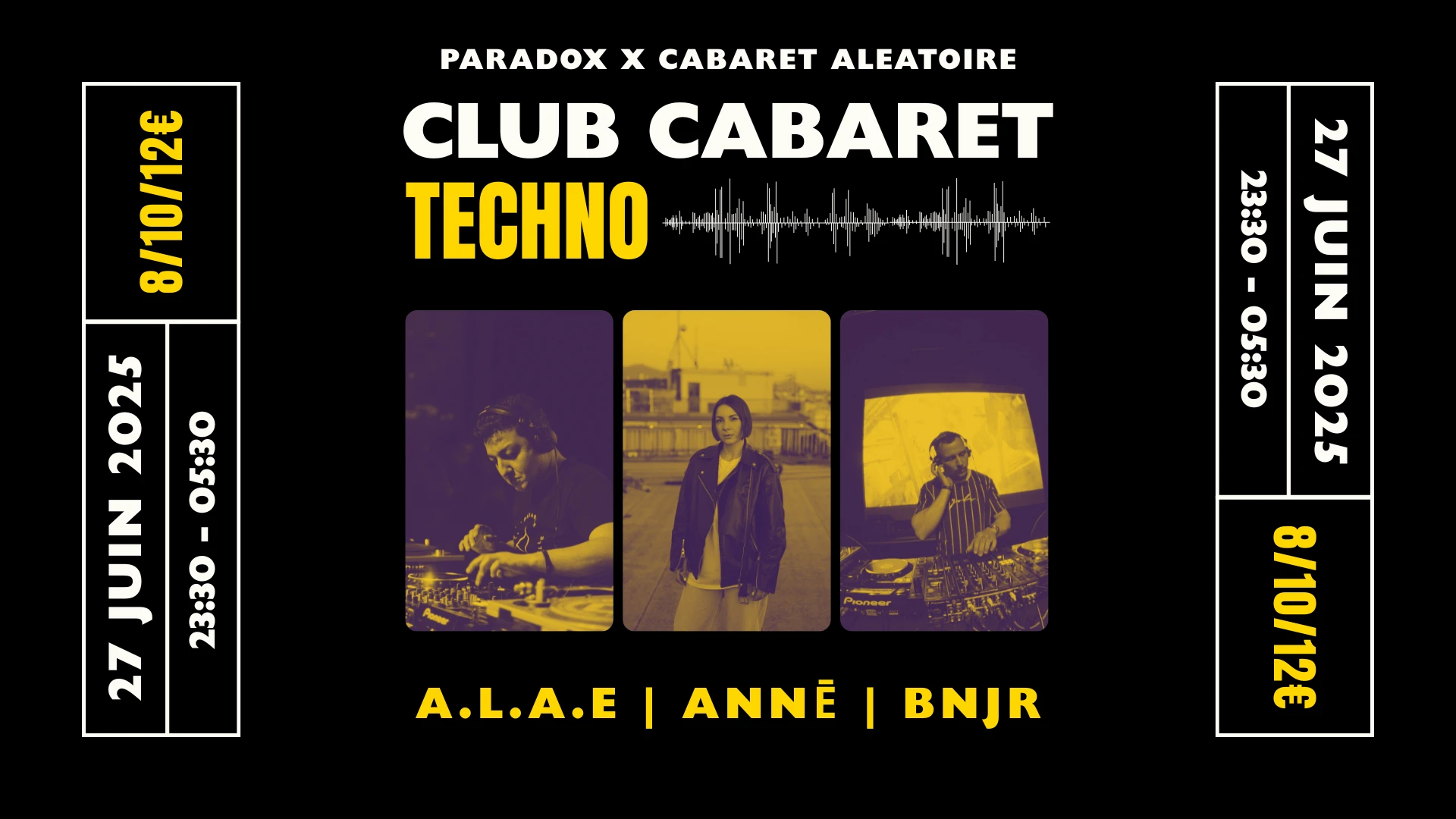 Club Cabaret X Paradox : Anne & A.L.A.E B2b Bnjr Cover