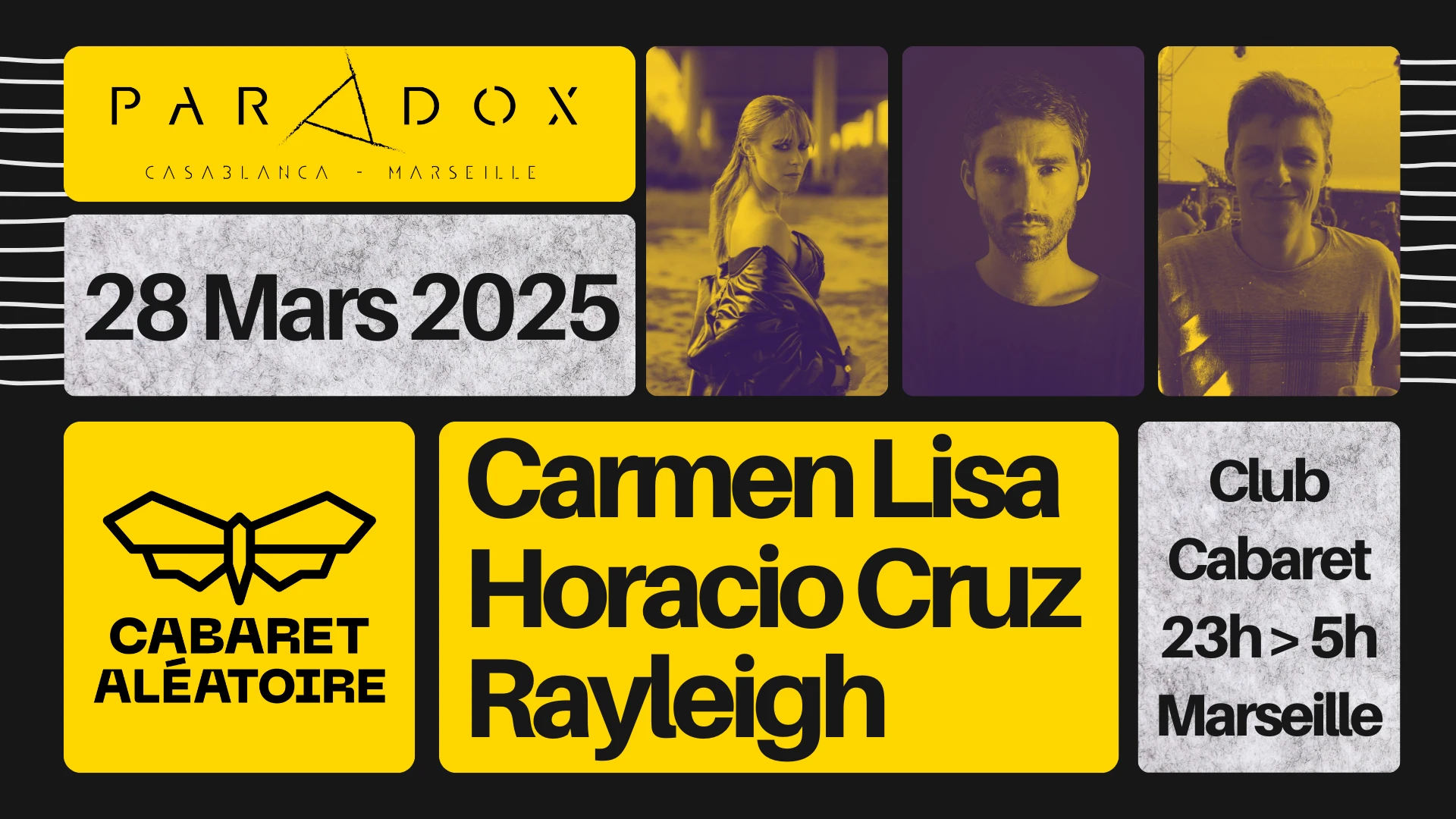 Club Cabaret X Paradox : Carmen Lisa, Horacio Cruz, Rayleigh Cover