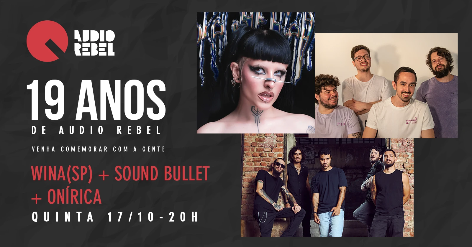 Audio Rebel 19 Anos Apresenta Wina, Sound Bullet E Onírica Cover