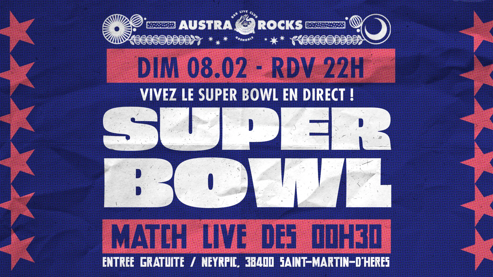 Super Bowl Night @ Austra Rocks Grenoble Cover
