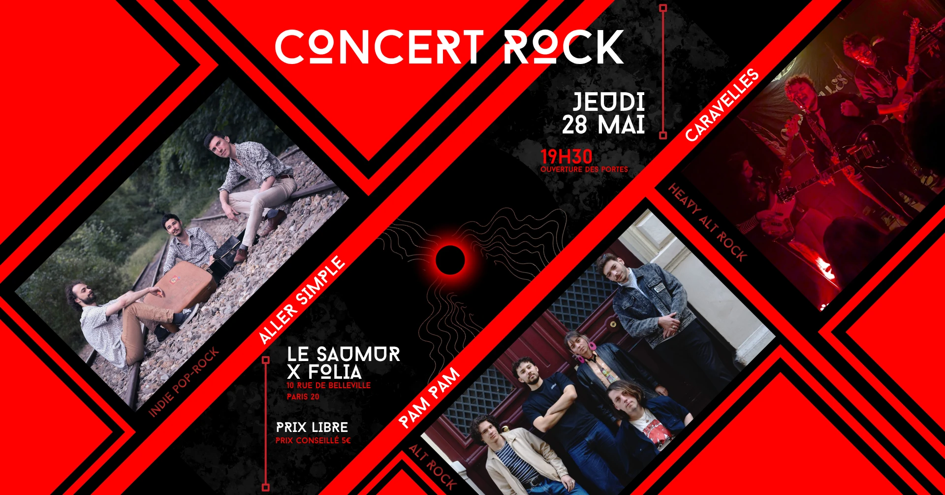 Concert Rock - Aller Simple X Caravelles X Pam Pam Cover