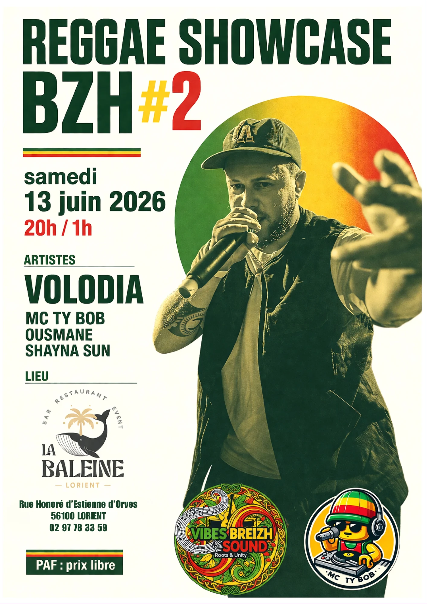 Reggae Showcase Bzh #2 // Avec Volodia // La Baleine Cover