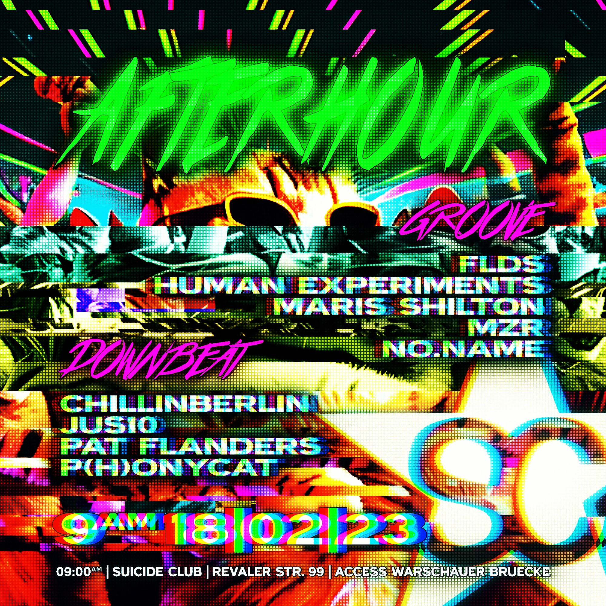 Afterhour W/ Human Experiments, Mzr, No.Name & Chill Out Cover