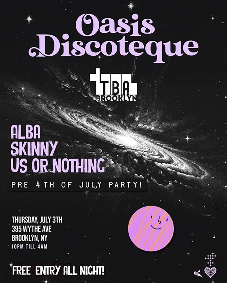 Oasis Discoteque July 3rd Cover