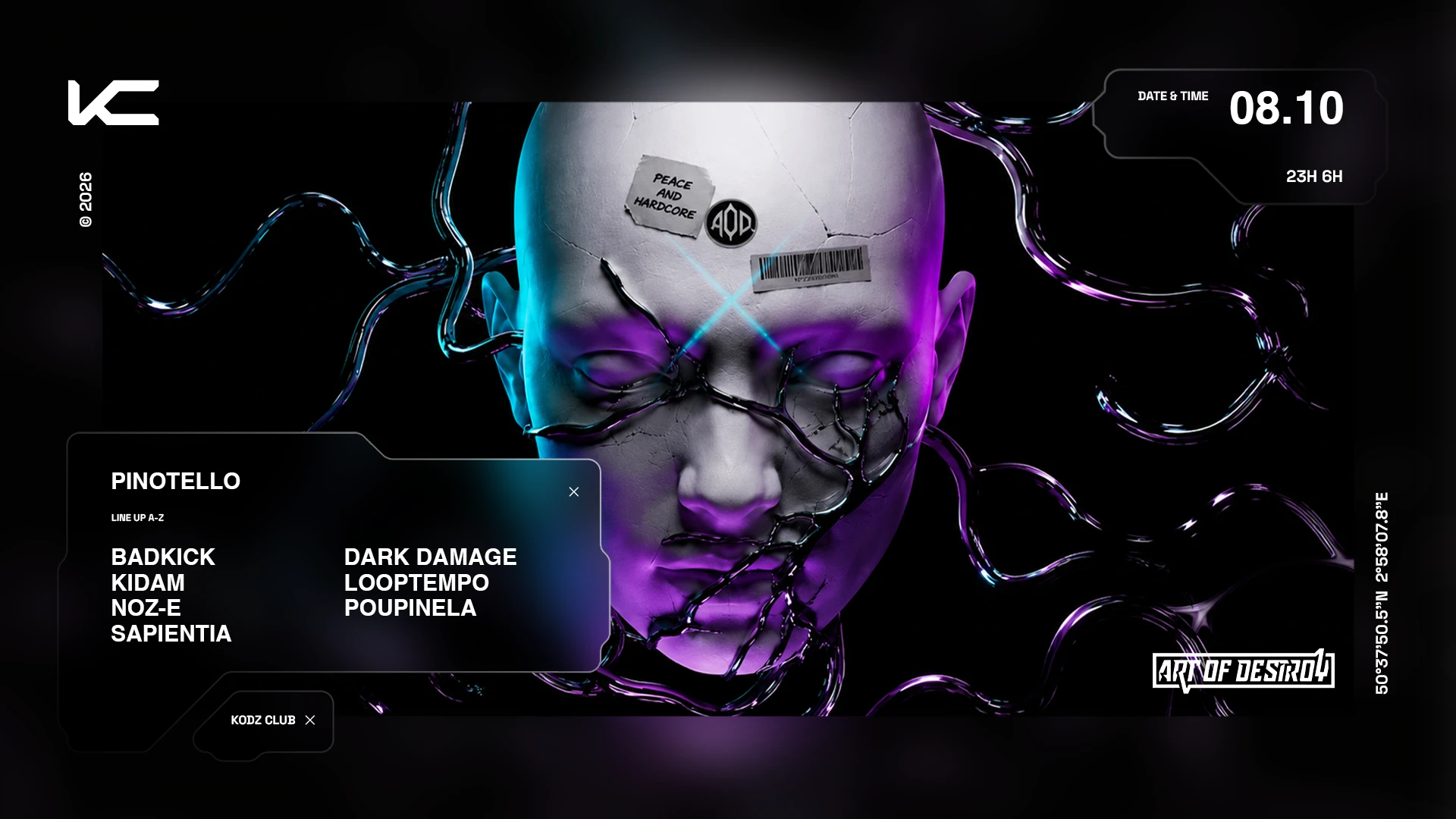 Kodz X Art Of Destroy Presents : Pinotelo, Badkick... Cover