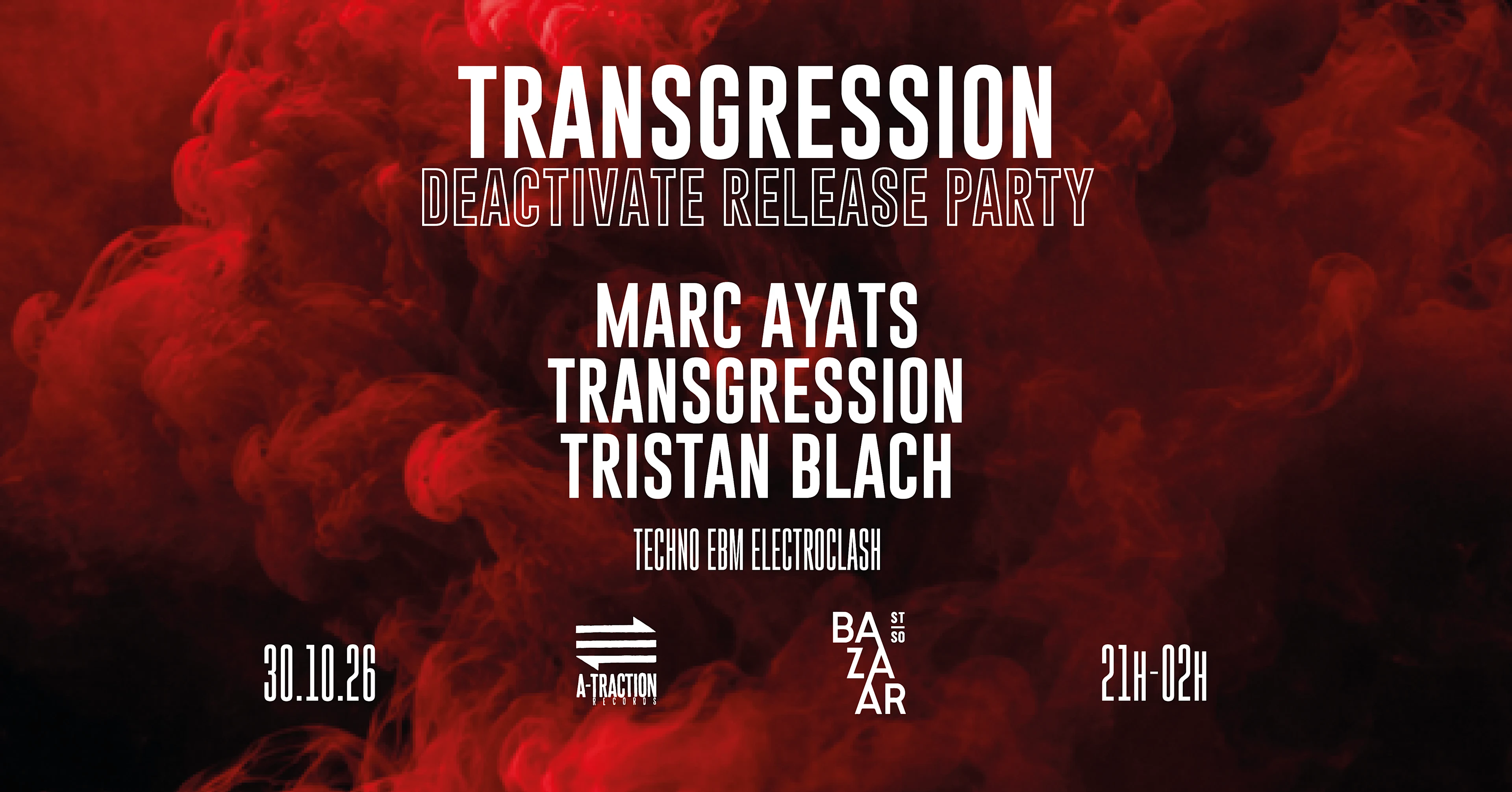 Transgression - Deactivate Release Party Cover