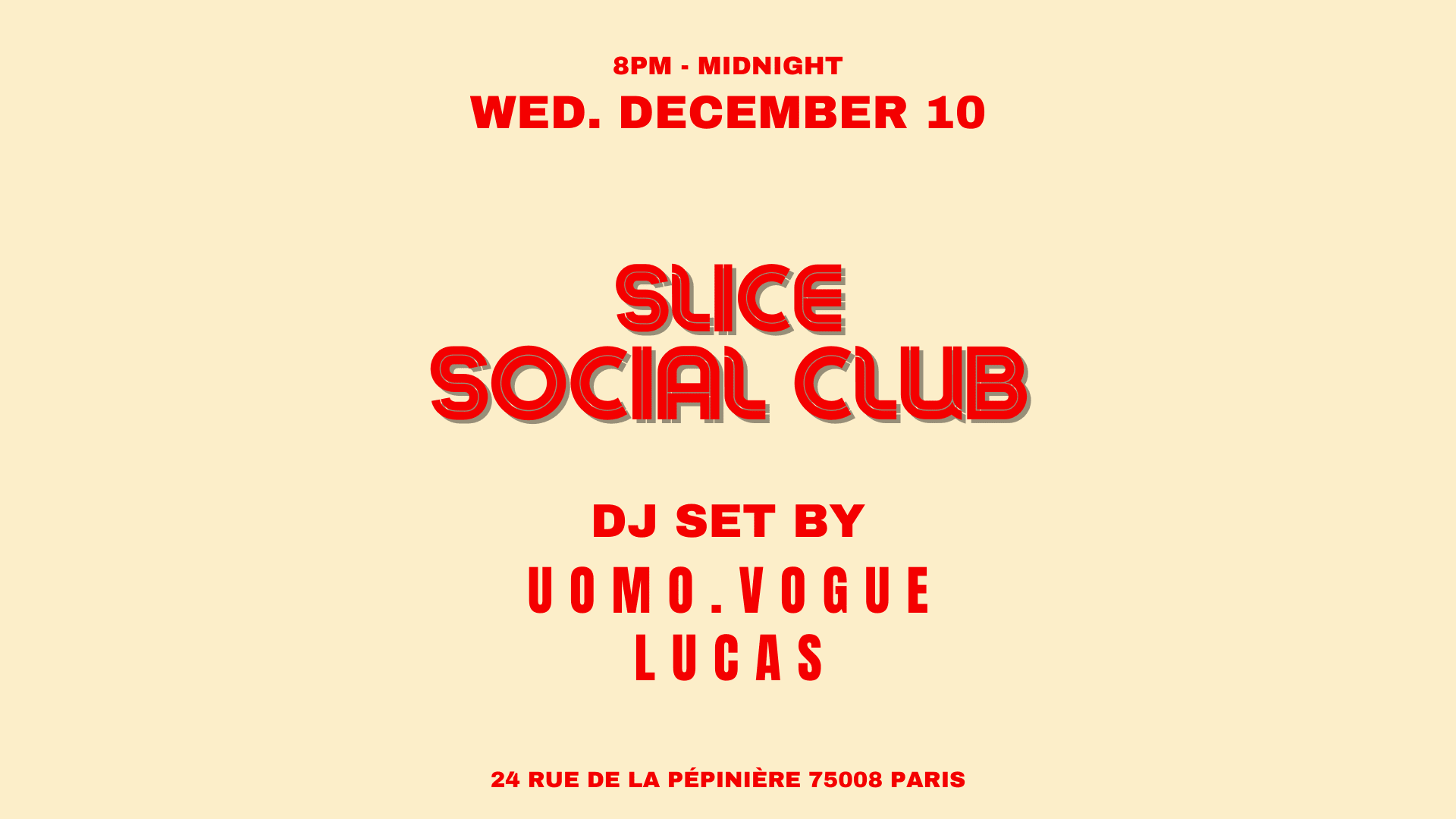 Uomo.Vogue X Lucas @Slice Pizza Club Cover