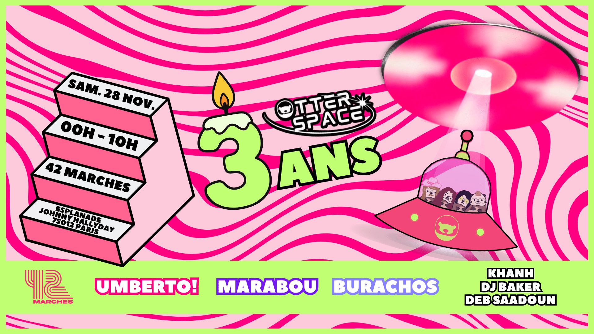 Otter Space 3rd Anniversary : Umberto! , Marabou, Burachos Cover