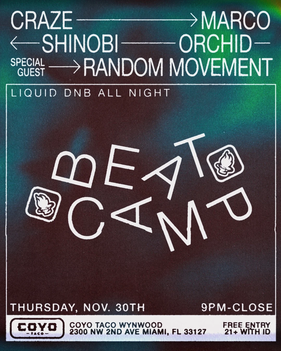Beatcamp Miami - Dnb Monthly W/ Craze + Guests November 2023 Cover