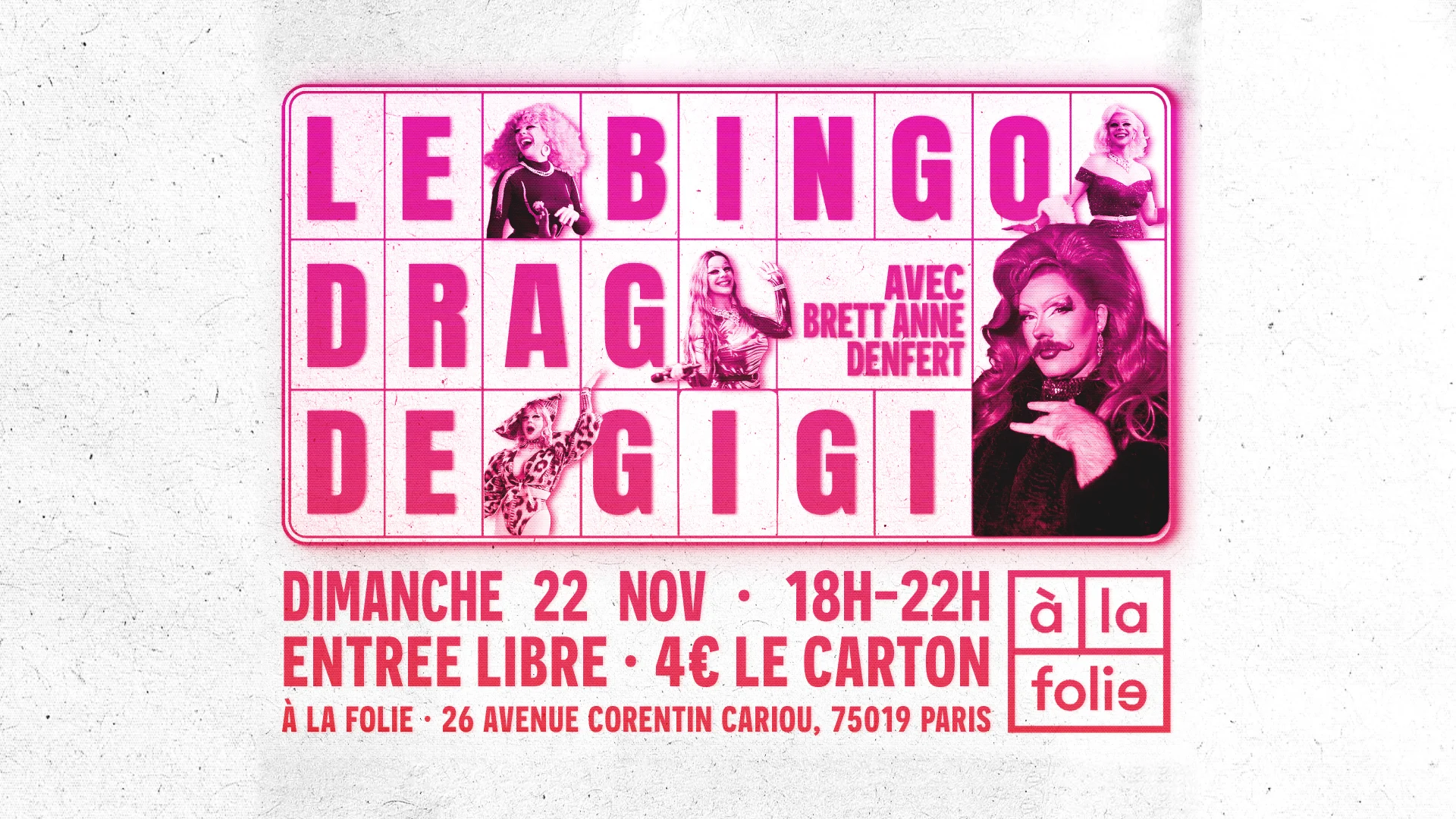 Bingo Drag De Gigi Von Dredee À La Folie! Avec Brett Anne! Cover