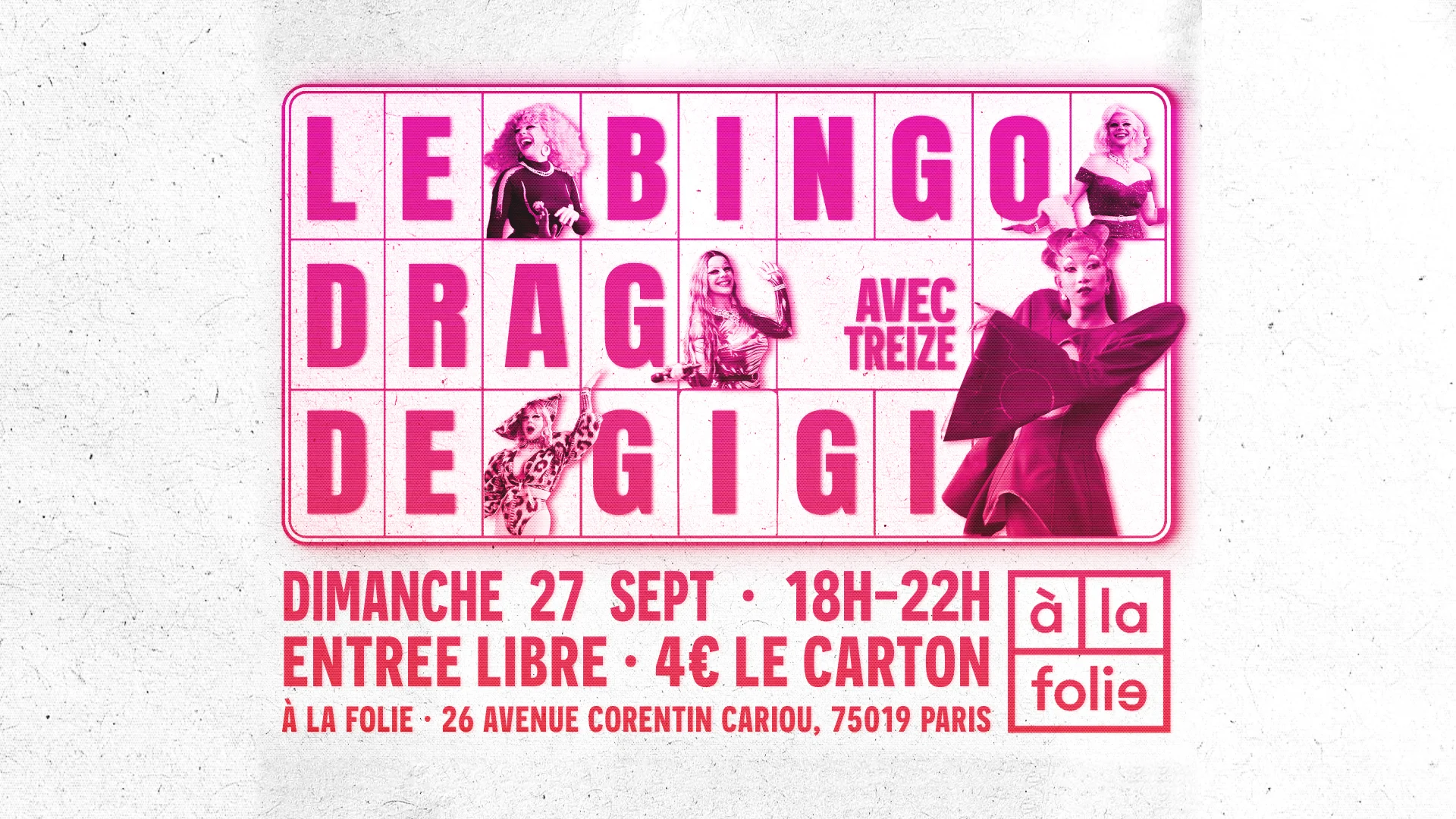 Bingo Drag De Gigi Von Dredee À La Folie! Avec Treize! Cover
