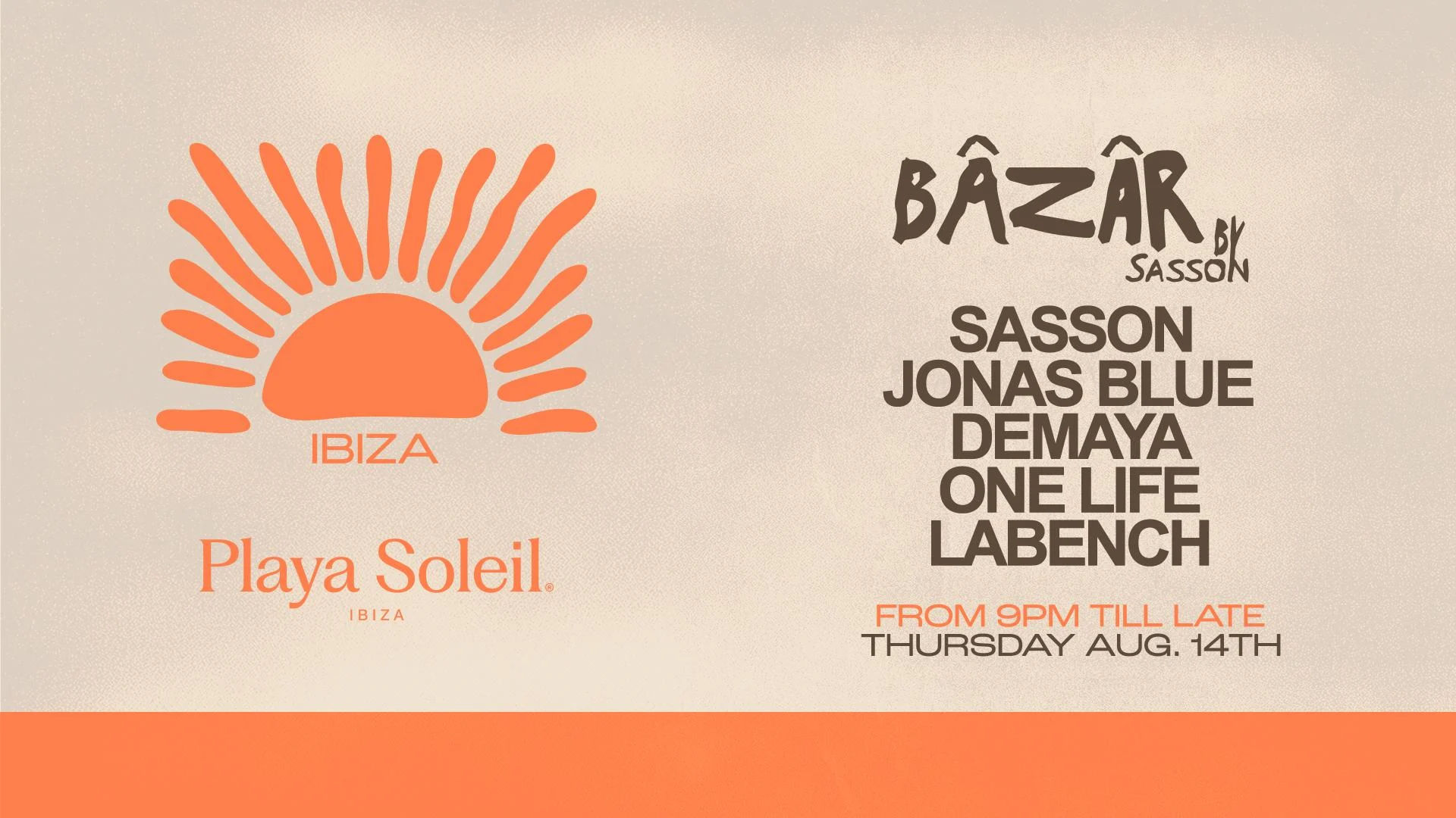 Bâzâr By Sasson @Playa Soleil | Thursday August 14th Cover