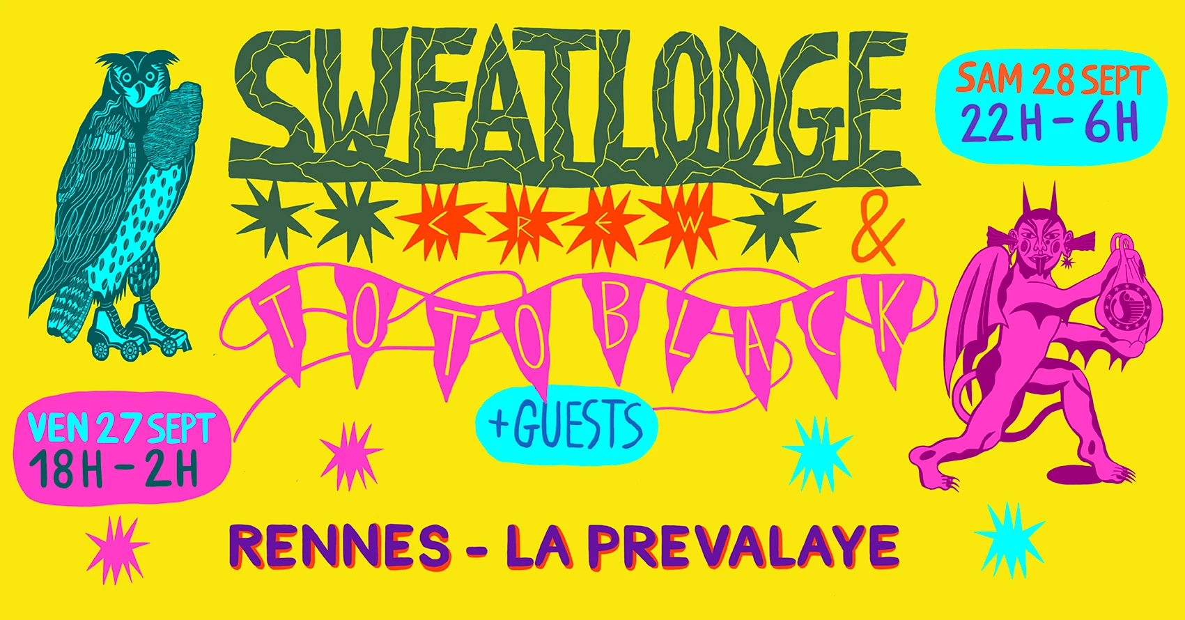 Sweat Lodge Party // Toto Black Full Crew + Guests @ Rennes Cover