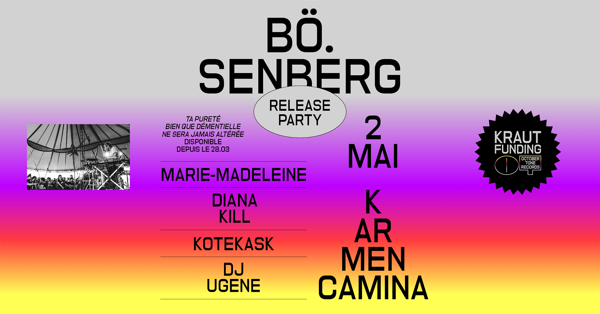 October Tone Release Party [Marie-Madeleine, Bö.Senberg, &+] Cover