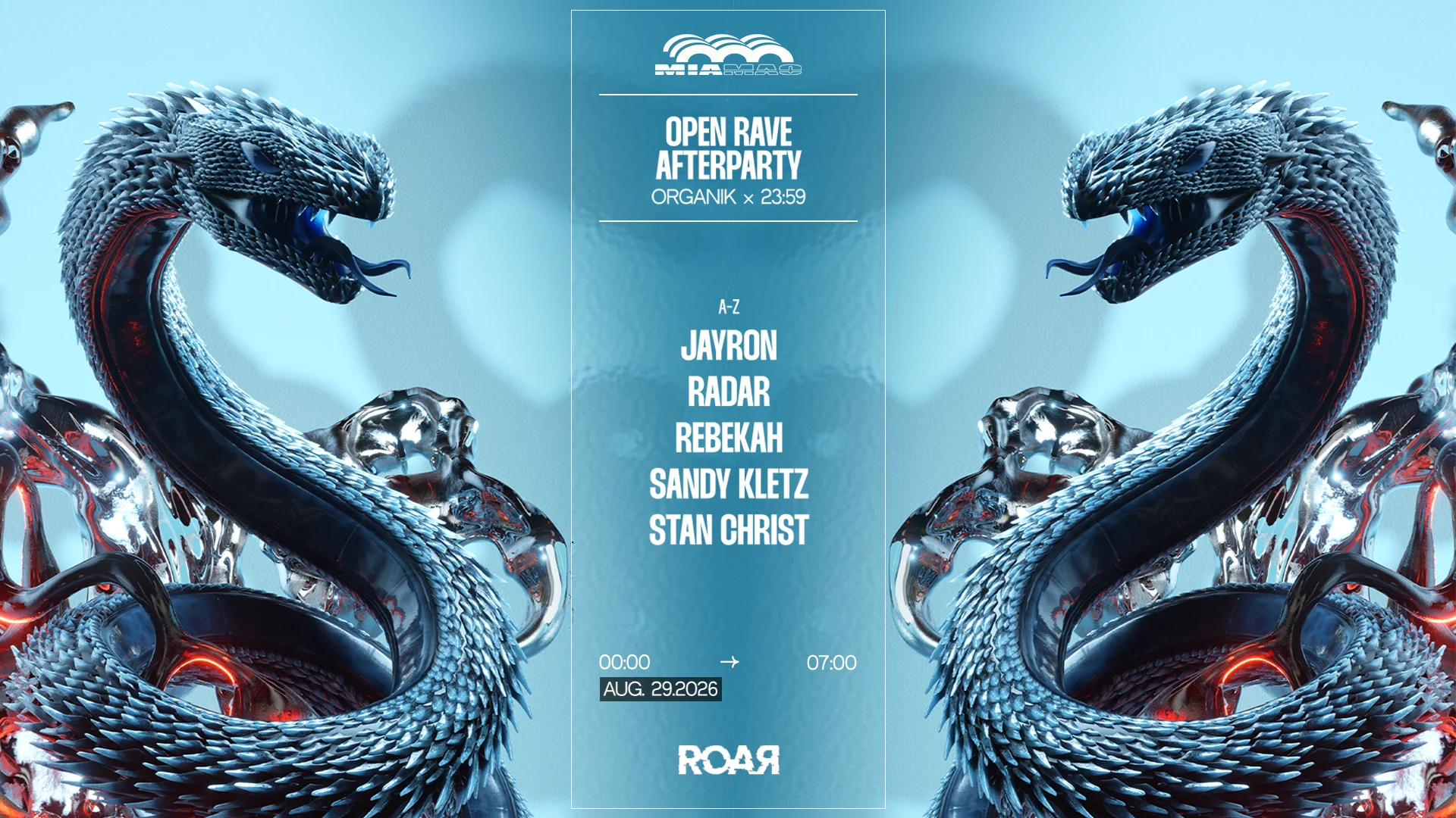 Roar X Organïk X 23:59 : Open Rave Afterparty Cover