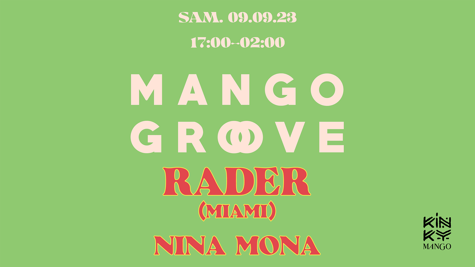 Mango Groove @ Kinky Mango W/ Rader - 09.09.2023 Cover