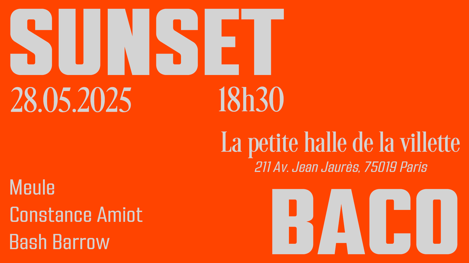 Sunset Baco I 28.05.25 Cover