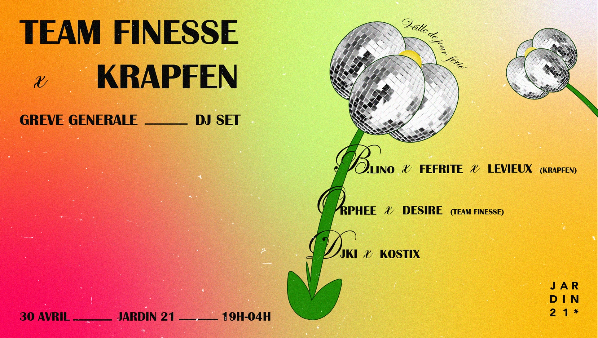 Grève Générale - Team Finesse X Krapfen X Jardin21 -Dj Sets Cover
