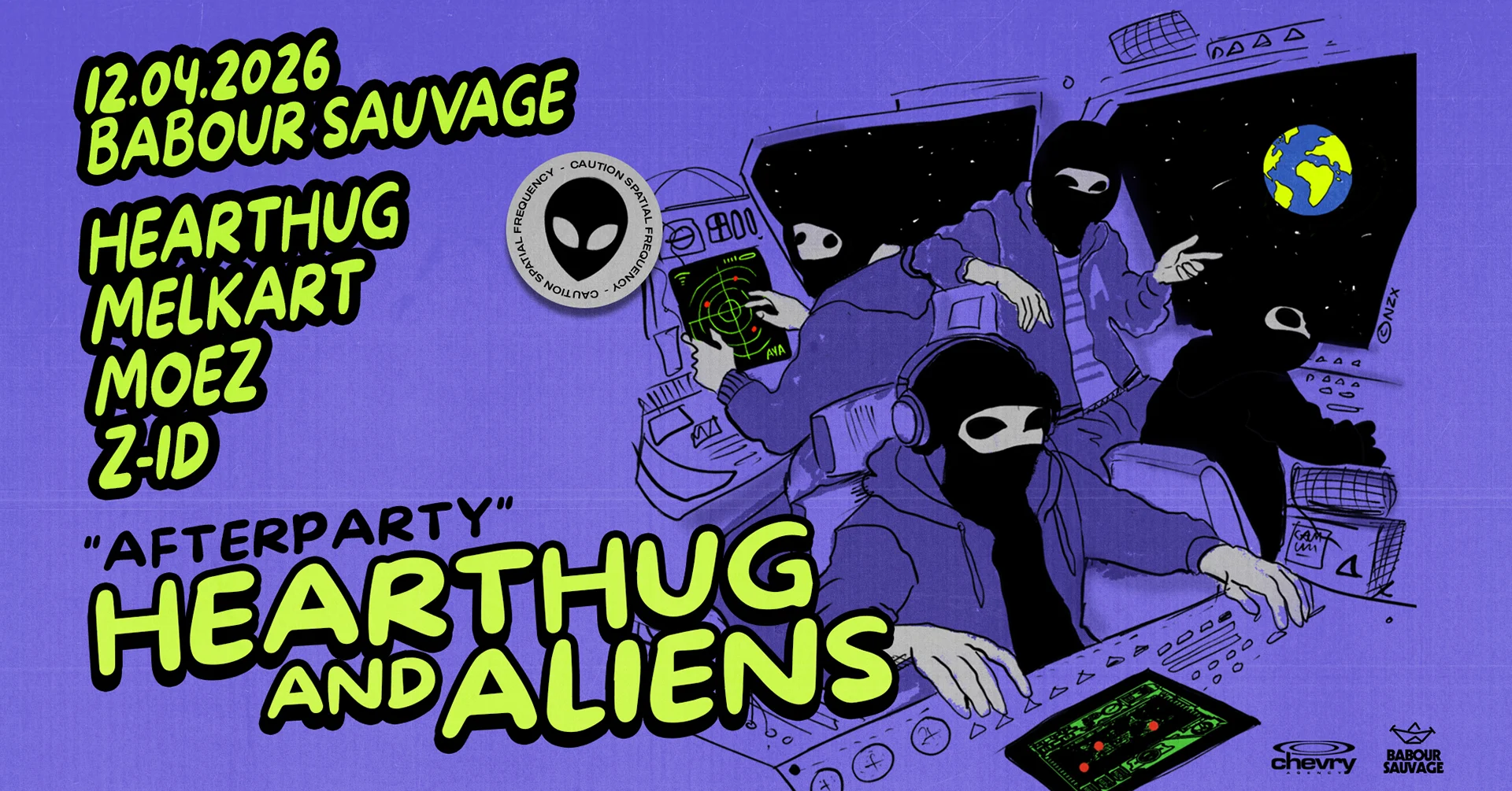Hearthug & Aliens Afterparty : Hearthug, Moez, Z-Id, Melkart Cover