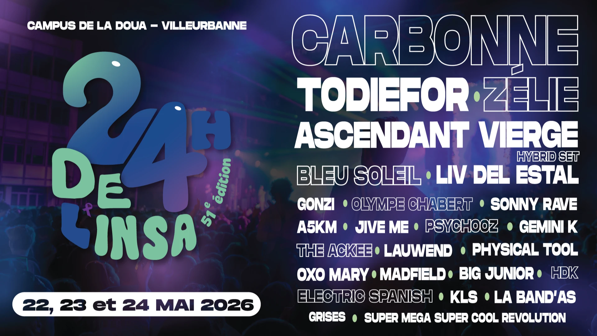 Festival Des 24h De L'insa 2026 - 51e Édition Cover