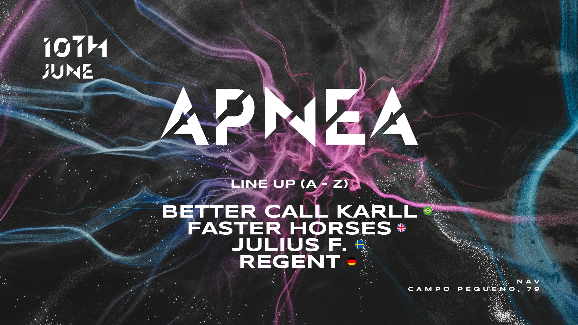 Apnea - W/ Faster Horses (Uk) & Regent (De) Cover