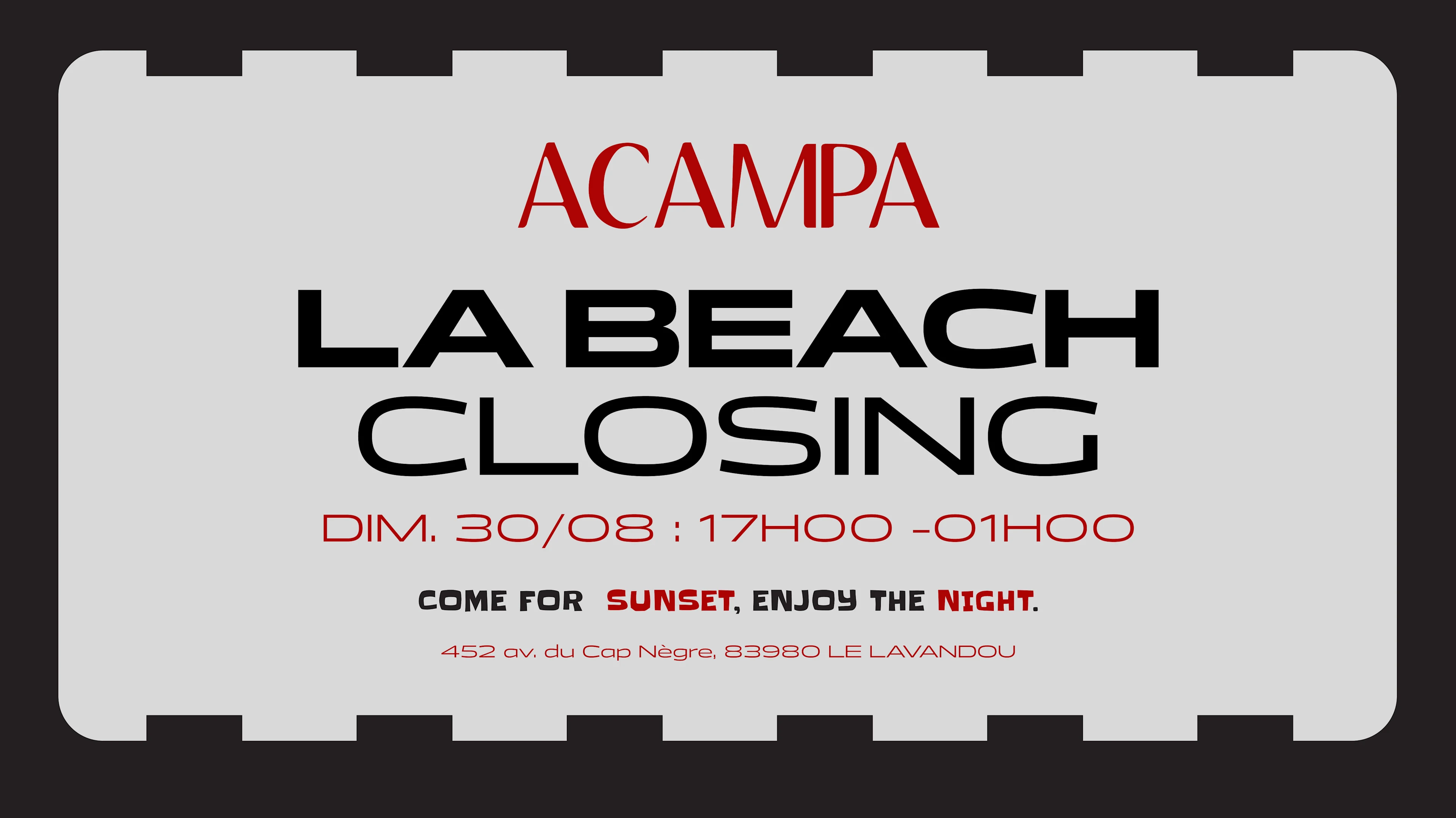 Closing La Beach Acampa Cover