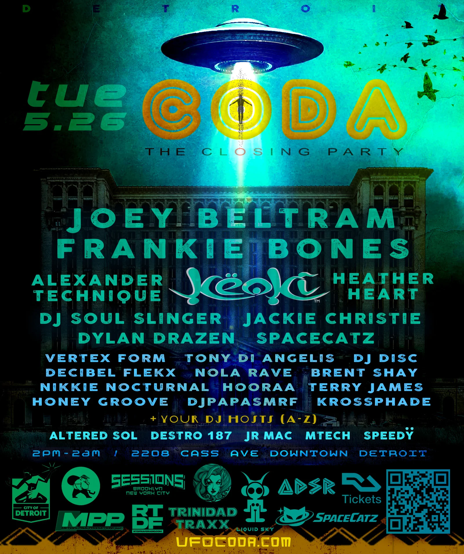 Coda: The Closing Party - W/ Joey Beltram, Frankie Bones .. Cover