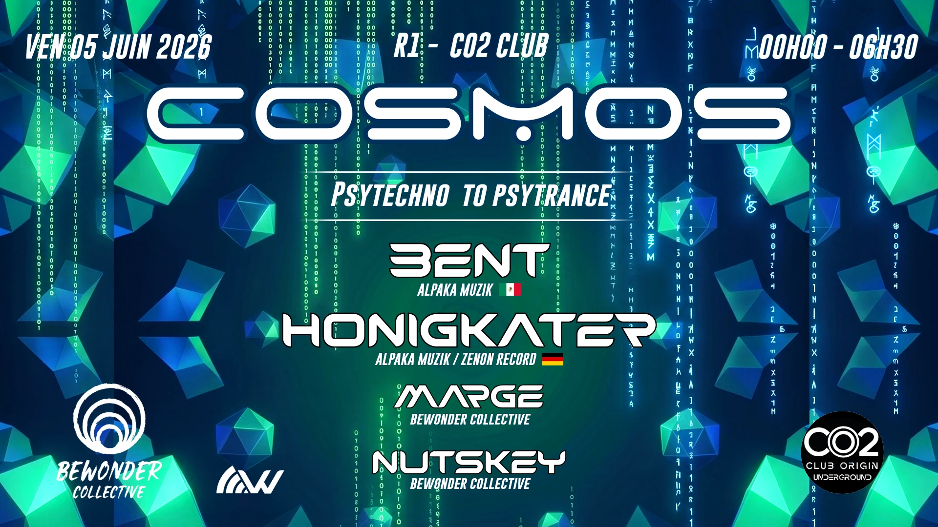 Cosmos - Bewonder X Honigkater & Bent @ R1 Co2 Club Nantes Cover