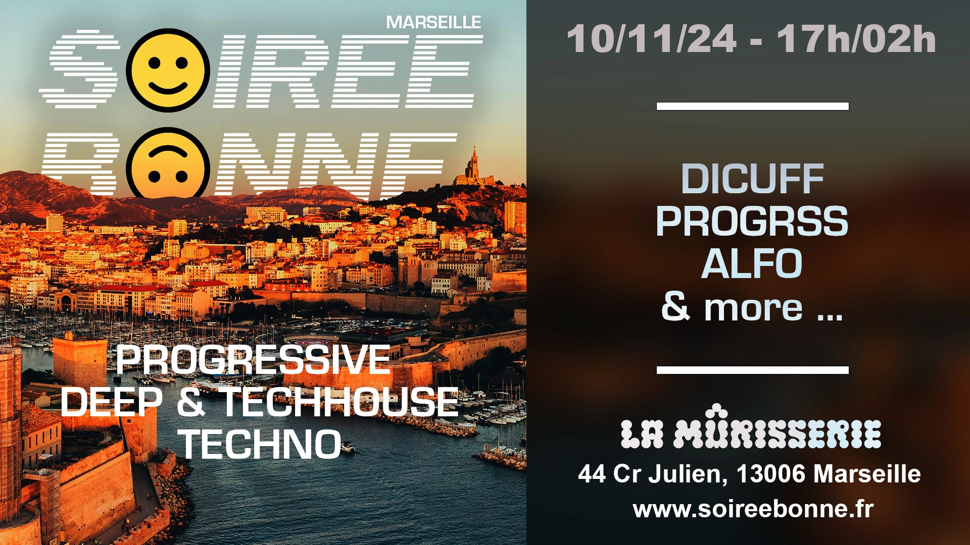 Soirée Bonne // Marseille // Progressive, Deep House, Techno Cover