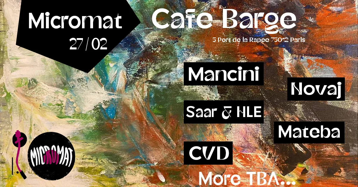 Micromat Afterparty - Cafe Barge Cover