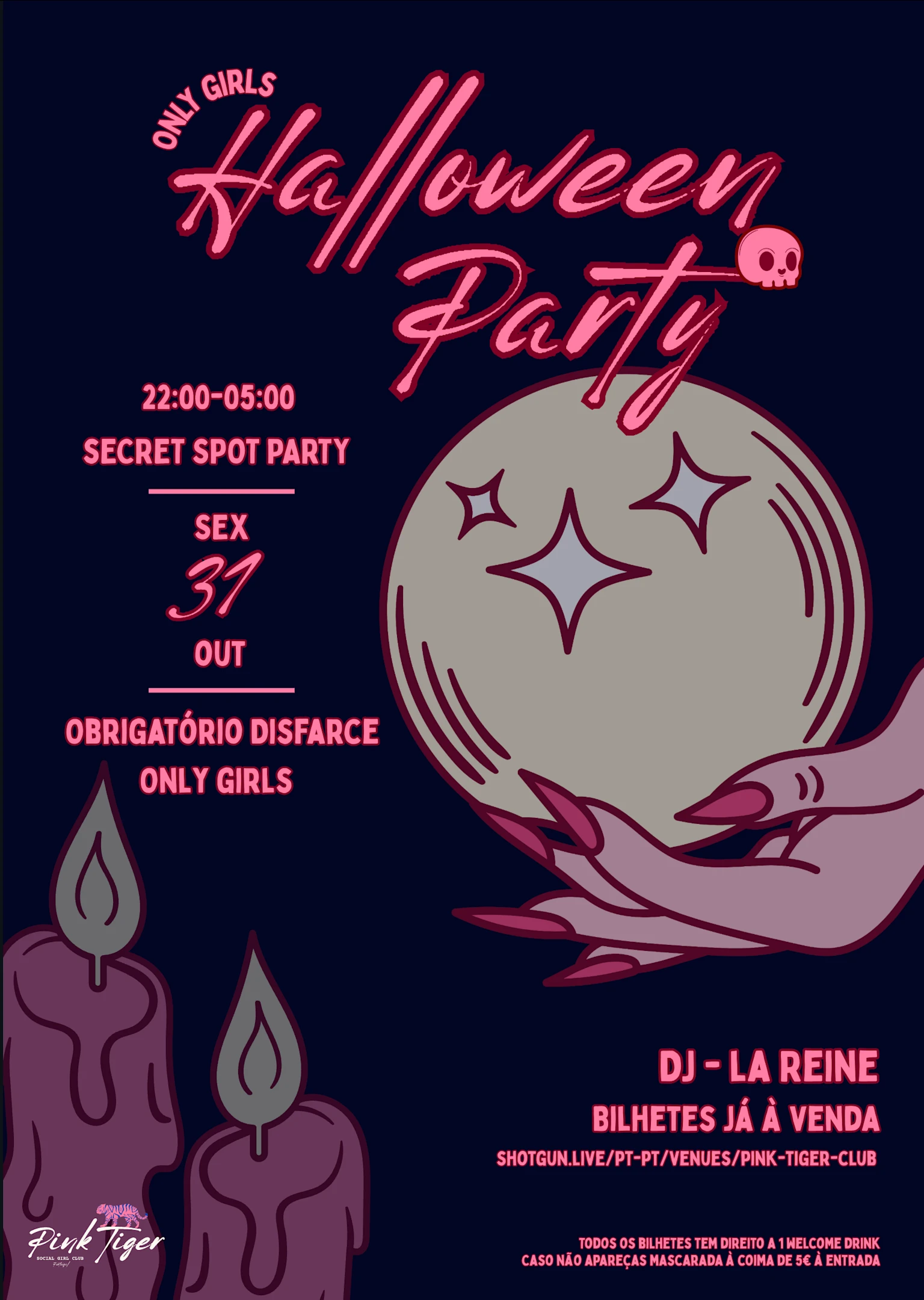 Only Girls Haloween Party Pink Tiger Club Cover