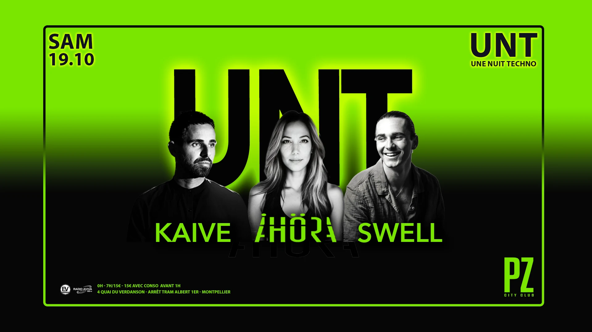 Une Nuit Techno X Kaive X Ahöra X Swell X Pz City Club Cover
